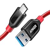 Anker PowerLine+ 90cm USB C Kabel auf USB 3.0 A, sehr Beständig für USB Typ-C Geräte Inklusive Galaxy S8, S8+,S9,S10, MacBook, Sony XZ, LG V20 G5 G6, HTC 10, Xiaomi 5 usw. (Rot)