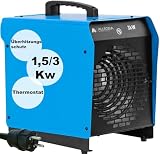 ALLEGRA Heizlüfter 3000 Watt Bauheizer Elektro 3Kw für Werkstatt Zeltheizung Camping, tragbare Heizung, Heizgebläse energiesparend für Steckdose Elektroheizung Elektroheizer H30 mit T
