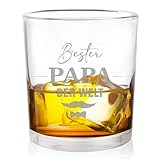 FORYOU24 Whiskeyglas mit Gravur Bester Papa Silber Geschenkidee Whisky-Glas graviert