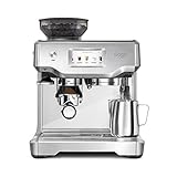 Sage Appliances Barista Touch Espressomaschine und Kaffeemaschine mit Milchaufschäumer, Siebträgermaschine, SES880, Gebürsteter Edelstahl