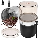Gewürz und Kaffee Mühle, Kaffeemühle Elektrisch mit Abnehmbarer Edelstahlbehälter, Gewürzmühle Kaffeebohnenmühle Elektrisch für Kaffeebohnen Kräuter Nüsse Körner Pesto Gewürze Zucker(schwarz)