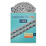 Alphatrail Fahrradkette Finn 1-fach Nabenschaltung & Singlespeed 112 Glieder I Kompatibel mit Shimano, SRAM, KMC, Connex I Ink