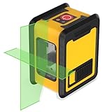 Cross Line Laser Spirit Level (Vertical/Horizontal) self-levelling Green Laser Laser Wasserwaagen Working Range: 15 m, IP54 for Construction Sites/Interior D