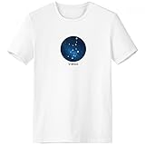 DIYthinker Jungfrau Constellation Sternzeichen Rundhals Weißen T-Shirt Frühlings-Sommer-Tagless Comfort Sport-T-Shirts Geschenk - Multi - S