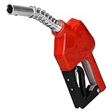 ECD Germany Automatische Zapfpistole 60L/min für Diesel, Benzin und Kerosin - Anschluss 3/4' - aus Kunststoff (rot) mit Aluminium Rohr - 3-stufigen Auslösesperre - Automatik Tankstellen Pistole