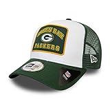 New Era Green Bay Packers NFL Cap Verstellbar Trucker Kappe American Football Weiss - One-Size