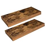 HOOBRO Wandregal, Schweberegal 2er-Set, stabile Wandboards, 40 x 20 x 3,8 cm Hängeregale, mit unsichtbaren Halterungen, für Schlafzimmer, Küche, Büro, Badezimmer, Wohnzimmer EBF40BJ01