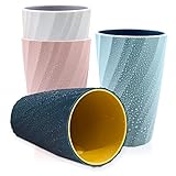Zahnputzbecher Kunststoff,Forreen 4 Stück Mundwasser Tasse Tragbare Bicolor Elegante Einfache Haushalt Umweltschutz Mundbecher für Erwachsene Jugendliche Kinder