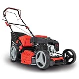 Scheppach MS225-53 Benzin Rasenmäher mit Antrieb - 6PS | 53 cm Schnittbreite | Reinigungsfunktion | 65 Liter Fangkorb | Stahlgehäuse | 7-stufige Höhenverstellung | Mulchfunktion | Seitenausw