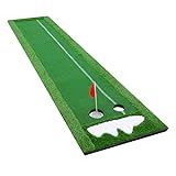 SHOWTIMEZ Puttingmatte Golf Putting Matte Offizielle Tragbare Übungsmatte Golfübungsgeräte Zuhause Indoor Büro, Golfball Enthalten, Grün