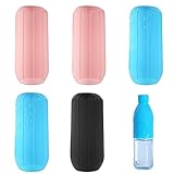 haoshuo Abdeckungen für Reiseflaschen - 5 STÜCKE Reiseflaschen Auslaufsicheres Schutzset - Zusammendrückbare Behälterhülle für Toilettenspülung, tragbare Silikon-Make-up-Flaschenabdeckungen