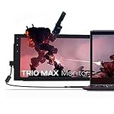 Mobile Pixels Trio Max Tragbarer Monitor, 14'' Full HD IPS Dual Triple Monitor für Laptops, USB C/USB A Powered Portable Display,Windows/OS/Android kompatibel (EIN 14,1'' Monitor Plus Ständer)