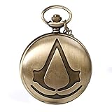 Steampunk Taschenuhr Assassin 's Film Analog Quarz Taschenuhr für Herren Halskette Taschenuhr Geschenk Xmas Gift (Bronze)