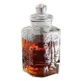 FEXINT 5L-Getränkespender mit Auslaufsicherem Zapfen | Stabiler Stand | Glasdeckel | Kaltes Wasser, Sangria, Limonade Cold Brew Coffee JJJJjjjj (Color : 5L-Ceramic Spigot)