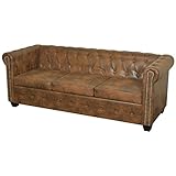 vidaXL Chesterfield Sofa 3 Sitzer Vintage Lounge Ledersofa Couch Sofagarnitur