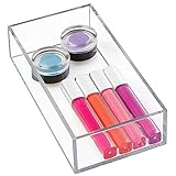 iDesign boîte de rangement pour tiroir de salle de bain ou cuisine, petit organisateur tiroir en plastique sans BPA, rangement maquillage empilable pour cosmétiques, transparent