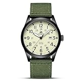 LN LENQIN Herren Militär Uhr - 30M Wasserdichte Armbanduhr, Analog Quarz Mit Datum, Nylon Band, Armee Taktische Sportuhr für M