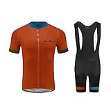 UGLY FROG Bike-T Full Zip Radsport Trikots Herren Radtrikot Set Kurzarm mit Sitzpolster für MTB Rennrad Fahrrad Jersey + Bib Shorts Radsportanzug XS-6XL H36