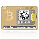 Ballet REAL Bitcoin - Gold Edition- Die einfachste Cold Storage Karte für Kryptowährungen, Hardware Wallet mit Unterstützung für mehrere Kryptowährungen (1 Stück)