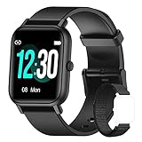 Blackview Smartwatch R3 Herren Damen Fitnessuhr,1,3 Zoll Smart Watch, Armbanduhr mit Pulsmesser Schlafmonitor Musiksteuerung SpO2,Schrittzähler Uhr Sportuhr, Aktivitätstracker für Android iOS,Schwarz