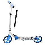 ArtSport Scooter Cityroller Skaterboy Big Wheel 205mm Räder klappbar & höhenverstellbar — Kinder-Roller ab 3 Jahre - Tretroller bis 100 kg — blau
