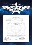 Sternentaufe - Echten Stern Taufen - Sternregister - Stern Benennen - Zertifikat - Geschenkpaket Silber - Romantisch Blau