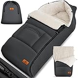 Kidiz® Babyfußsack Baby Fußsack Winterfußsack Babyschale mit Reißverschluss Kuschelsack Babydecke Kinderwagen waschbar verschließbarer Kopfteil,Tasche, passend für alle Kinderwagen,