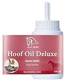 Blue Hors Hoof Oil Deluxe 450 ml. | Klares Huföl für Pferde mit Pinsel | Mit Lorbeeröl zur Pflege von Huf und Kronenrand | Führt den Hufen Feuchtigkeit zu und bewahrt ihre Elastizität