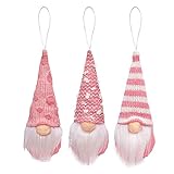 Ksikdeg 3 x Weihnachtsbaum-Zwerge, zum Aufhängen, schwedisch, handgefertigt, Plüsch, Weihnachtsmann, Heimdek