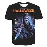 T-Shirt 3D Doodle Horror Film Halloween Michael Myers T-Shirt Sommer Herren/Frauen Sweatshirt Herbst Kurzarm Lose Top Cosplay