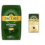 Jacobs Kaffeebohnen Krönung Crema, 1 kg Bohnenkaffee & Kaffeebohnen Expertenröstung Crema Gold, 1 kg Bohnenkaffee