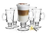 6 Irish Coffee Gläser mit Henkel Latte Macchiato Glas