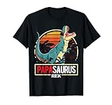 Herren Papasaurus Trex Dinosaur Funny Papa Saurus Matching Birthday T-Shirt