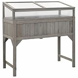Somanki Hochbeet mit Gewächshaus 110x54x120 cm Massivholz Tanne, Palettenrahmen, Hochteich, Gemüsebeet, Kräuterregal Balkon, Blumenbeet, Kräuterspirale, Tomatenbeet, Pflanzhochbeet - 316472