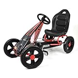 Hauck Cyclone Go-Kart, Pedalfahrzeug mit Handbremse und verstellbarem Sitz für Kinder ab 4 Jahre - Red