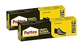Pattex Kraftkleber Classic, extrem starker Kleber für höchste Festigkeit, Alleskleber für den universellen Einsatz, hochwärmefester Klebstoff (2x 125 g)