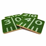 40YARDS American Football Untersetzer in Gras Spielfeld-Design (4 Stück) für Gläser & Tassen: Super als Football Deko oder Geschenk - Weiches, Synthetisches G