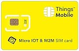 MICRO SIM-Karte für M2M - Things Mobile - mit weltweiter Netzabdeckung und Mehrfachanbieternetz GSM/2G/3G/4G. Ohne Fixkosten und ohne Verfallsdatum. 10 € Guthaben inklusive
