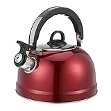 ENJY Wasserkessel 3 Liter Edelstahl Teekanne Haushalt Kochen Wasserkocher Sound Wasserkocher Küchenbedarf (Color : Wine red)