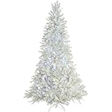 Glitzernder beleuchteter Weihnachtsbaum mit 250 weißen LED-Lichtern, klappbare Zweige, 1,8 m hoch