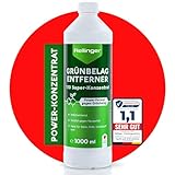 RELLINGER® Grünbelagentferner 1l [POWER-KONZENTRAT] - Fassadenreiniger Moosentferner - Effektive Grünbelag & Algen Entfernung - Hochwirksamer Langzeitschutz - für Fassade, Terrasse, Dach & S