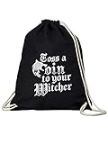 clothinx Toss A Coin To Your Witcher O‘ Valley Of Plenty | Barde Rittersporn Und Hexer Fan Design Für Gamer Und Bücher Fans | Passend Zur Lieblings-Serie Gym-Bag Baumwoll-Beutel Schw