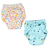 VICASKY 2st Auslaufsichere Trainingshose Für Babys Taschenwindeln Kind Sitz Töpfchen Trainingsunterwäsche Wiederverwendbare Babywindeln Tragbar Toilettentrainingshose Stoff (baumwolle)
