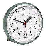 TFA Dostmann Analoge Badezimmer Uhr, 60.3055.04, feuchtigkeitsgeschützt, Quarzuhr, Petrol-grün, (L) 102 x (B) 55 (94) x (H) 102 mm