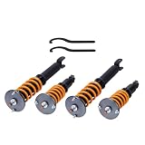 AcarKing Gewindefahrwerk Set Kompatibel Mit Nissan Für Skyline Für R34 GT GTT GTR HR34 ER34 ENR34 BNR34 1999 2000 2001 2002 24 Stufen Dämpfung Vollgewindefahrwerk Kit Autoteile(Yellow)