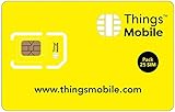 Packung 25 SIM-Karten für IOT und M2M - Things Mobile - mit weltweiter Netzabdeckung und Mehrfachanbieternetz. Ideal für GPS TRACKER, TELEMETRIE, ALARM, SMARTWATCH, etc. Guthaben nicht inbegriffen
