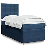 Brokky Boxspringbett mit Matratze Betten Mit Matratze Schlafzimmer Bett Boxspringbett Mit Matratze Blau 90x190 cm Stoff - 3294217