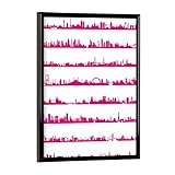 artboxONE Poster mit schwarzem Rahmen 18x13 cm Städte 16 Metropolen in Hotpink - Bild Pink Barcelona Berlin