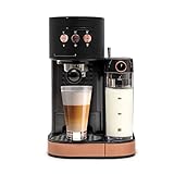 BluMill Kaffeemaschine mit Siebträger und Milchaufschäumer, 1500 Watt, Verschiedene Designs