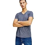 Tommy Jeans Herren TJM Slim Jaspe V Neck T-Shirt, Marineblau (Twilight Navy), XXL